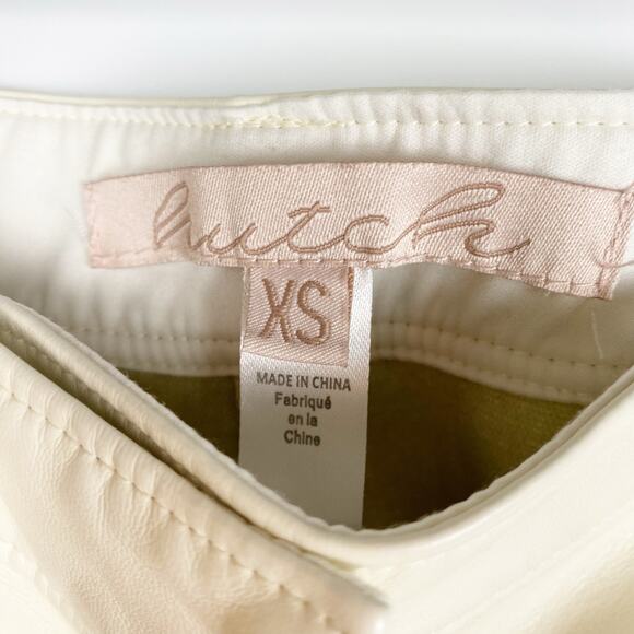 Hutch Faux Leather Long Shorts Seed Pearl High Waist Vegan Womens Size XS - Picture 6 of 10